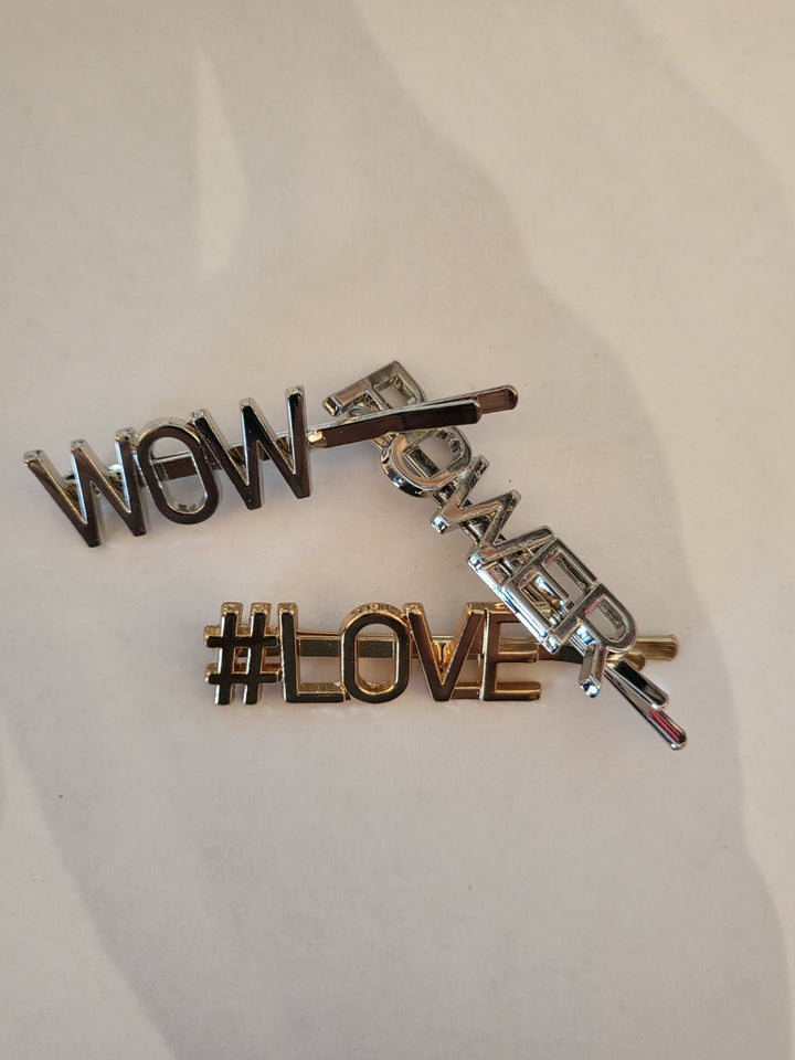 Word hair clips